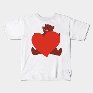 Teddy Bear & Heart Kids T-Shirt